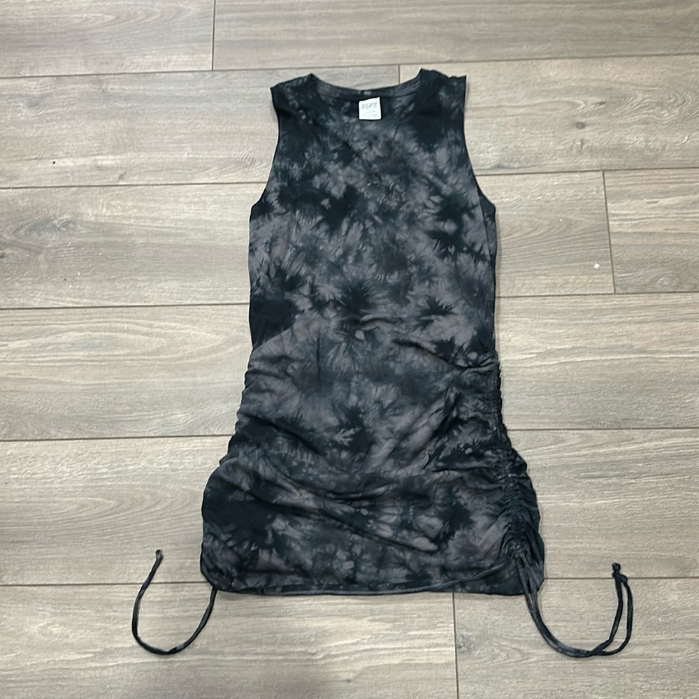 VICTORIA’S SECRET PINK Tie Dye Ruched Tie Tank Mini Dress Sz L EUC